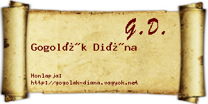 Gogolák Diána névjegykártya